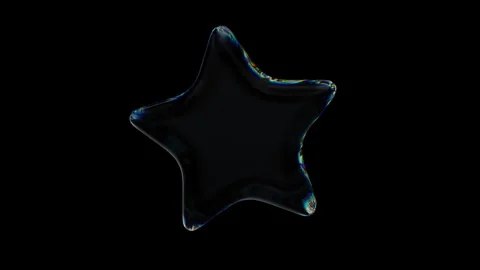 3d Transparent rotating glossy star with dispersion effect. Rainbow colors Video stock 277039121