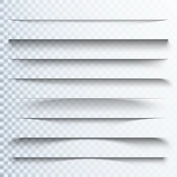 3d transparent shadows effect. Page dividers with transparent shadows. Page.. Stock Illustration