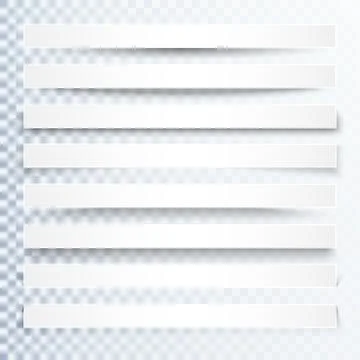 3d transparent shadows effect. Page dividers with transparent shadows. Page.. Stock Illustration
