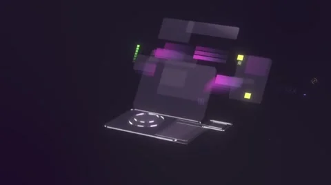 3D transparent tablet interfaces on a dark background Stock Footage 274332497