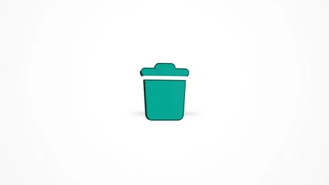 3D Trash Recycle Bin Icon Animated Loop on White Background 4K Stock Footage 347650884