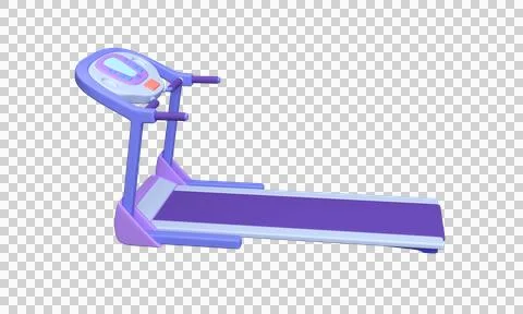 3d treadmill isolated on white background. 3d rendering Stock Illustration