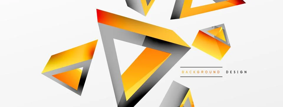 3d triangle abstract background. Basic shape technology or business concept イラスト素材