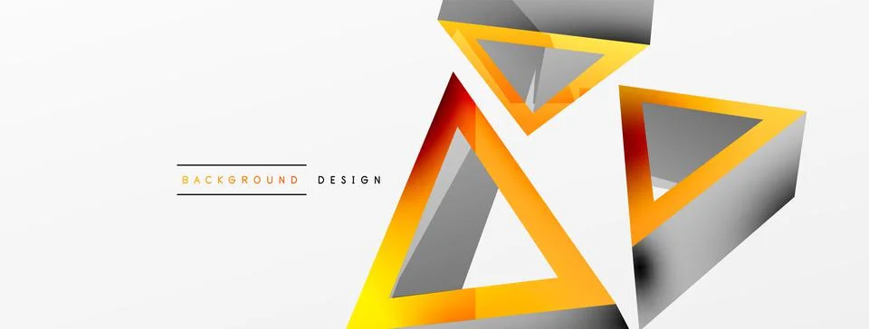 3d triangle abstract background. Basic shape technology or business concept Stock Illustration