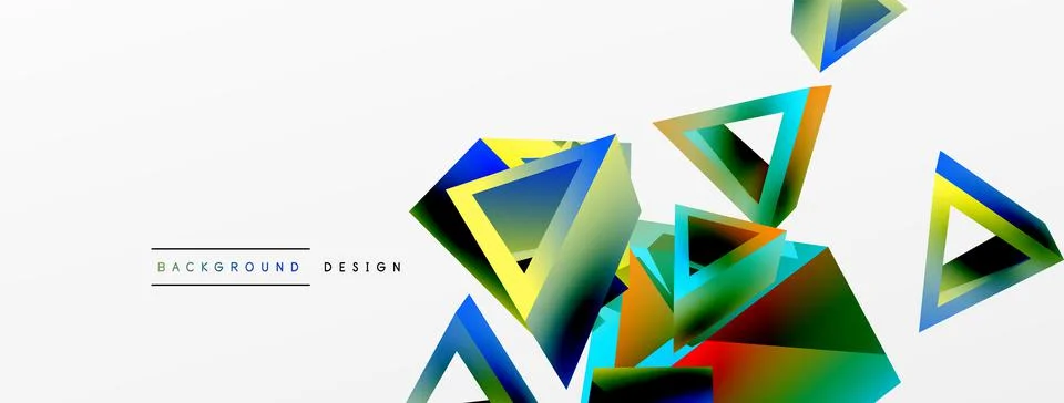 3d triangle abstract background. Basic shape technology or business concept Stock Illustration