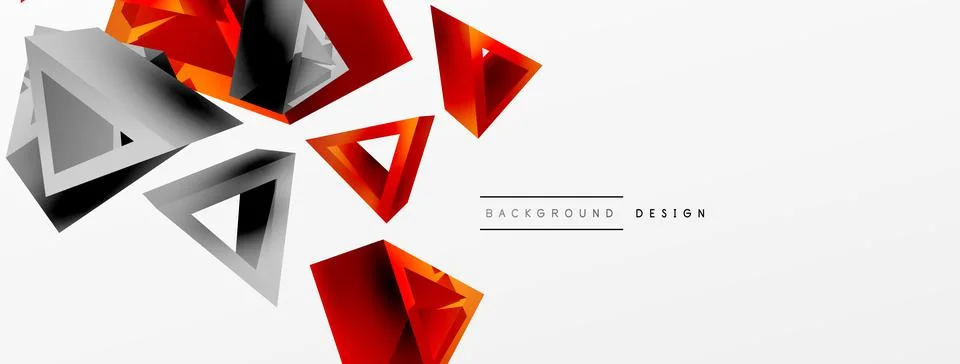 3d triangle abstract background. Basic shape technology or business concept Stock Illustration