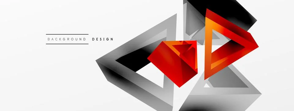 3d triangle abstract background. Basic shape technology or business concept Stock Illustration