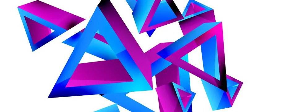 3d triangle abstract background. Basic shape technology or business concept Stock Illustration