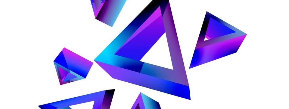 3d triangle abstract background. Basic shape technology or business concept 스톡 일러스트