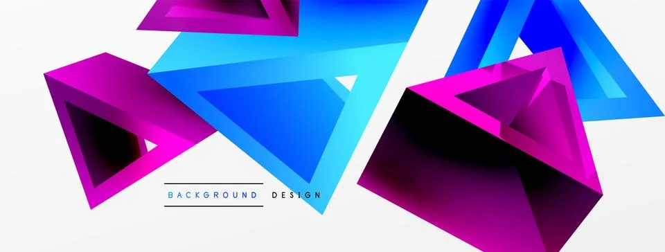 3d triangle abstract background. Basic shape technology or business concept 库存插图