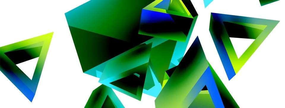 3d triangle abstract background. Basic shape technology or business concept Stock Illustration