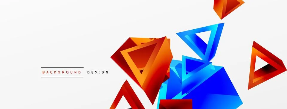 3d triangle abstract background. Basic shape technology or business concept Stock Illustration