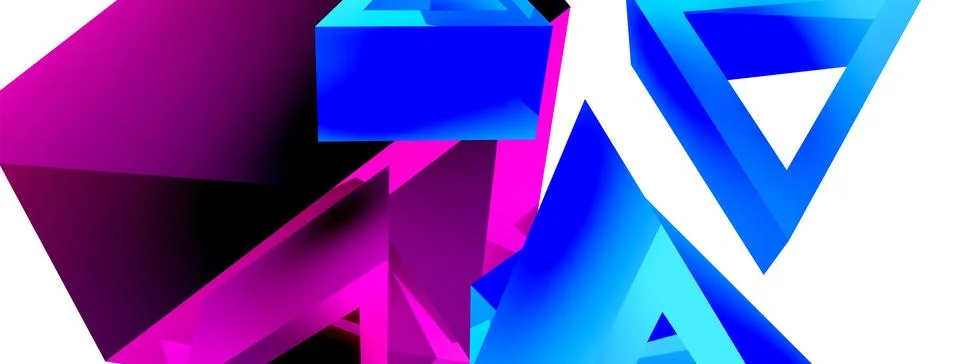 3d triangle abstract background. Basic shape technology or business concept Stock Illustration