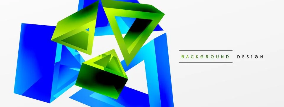 3d triangle abstract background. Basic shape technology or business concept Stock Illustration