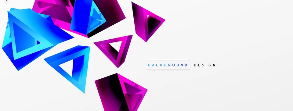 3d triangle abstract background. Basic shape technology or business concept Illustrazione stock