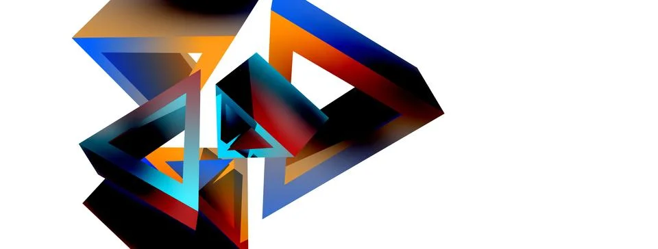 3d triangle abstract background. Basic shape technology or business concept Stock Illustration