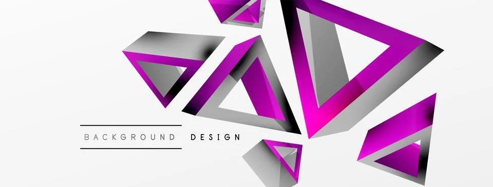 3d triangle abstract background. Basic shape technology or business concept Stock Illustration