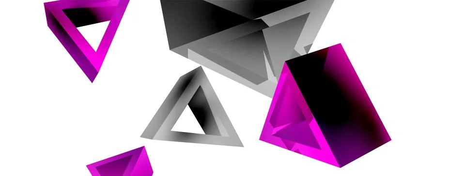 3d triangle abstract background. Basic shape technology or business concept Stock Illustration