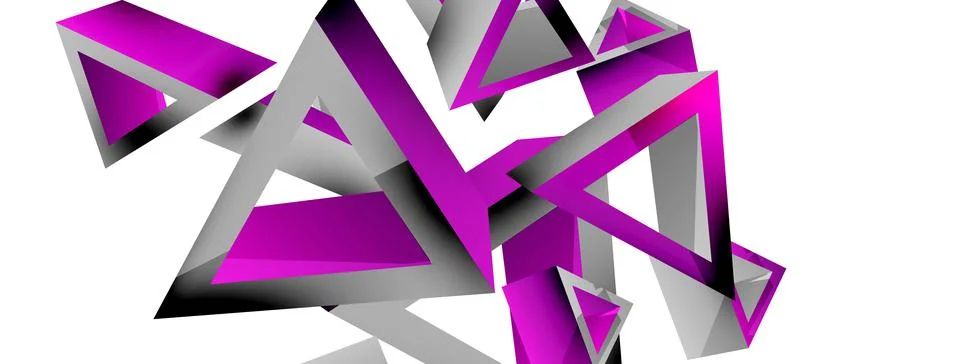 3d triangle abstract background. Basic shape technology or business concept Stock Illustration