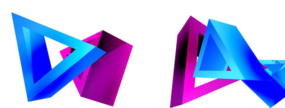 3d triangle abstract background. Basic shape technology or business concept Illustrazione stock