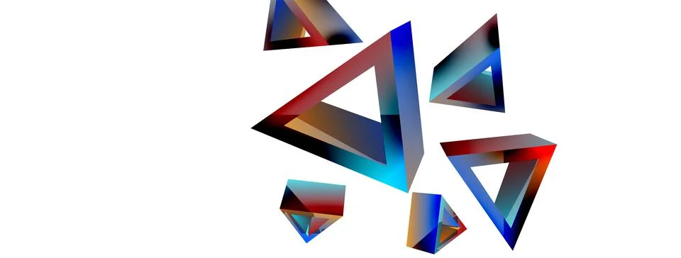 3d triangle abstract background. Basic shape technology or business concept 스톡 일러스트
