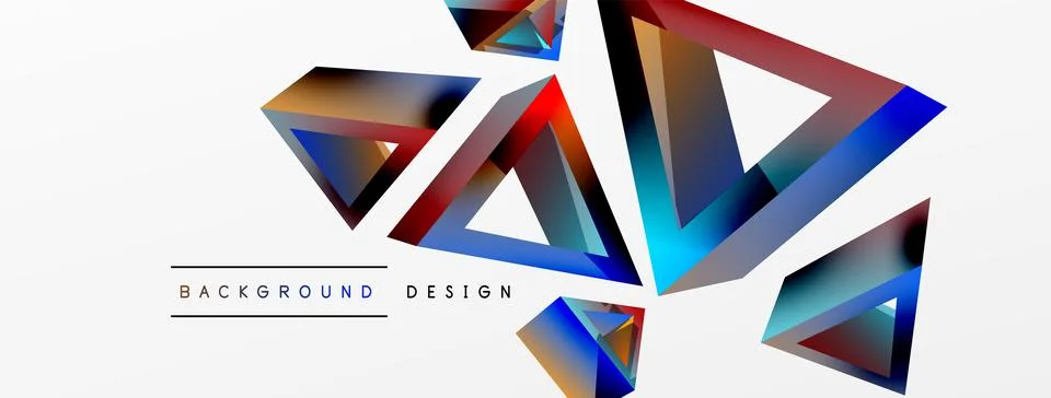 3d triangle abstract background. Basic shape technology or business concept Stock Illustration