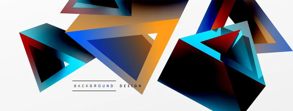 3d triangle abstract background. Basic shape technology or business concept Stockillustratie