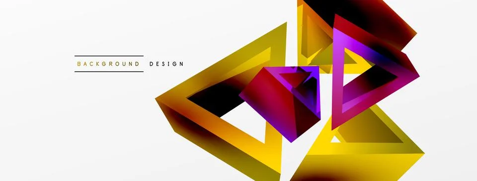 3d triangle abstract background. Basic shape technology or business concept Stock Illustration