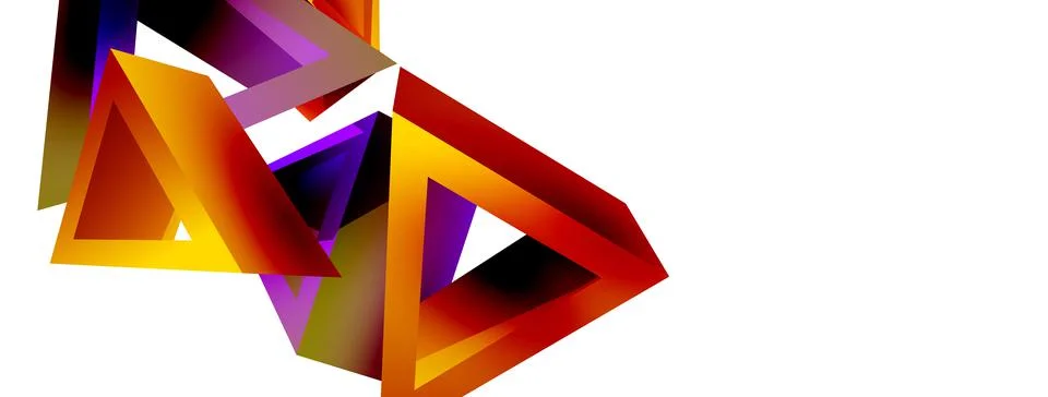 3d triangle abstract background. Basic shape technology or business concept Stock Illustration