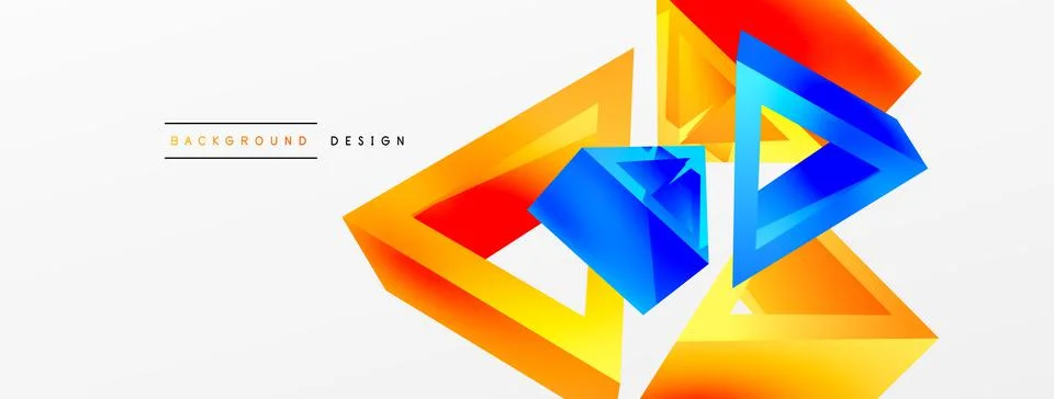 3d triangle abstract background. Basic shape technology or business concept Stock Illustration