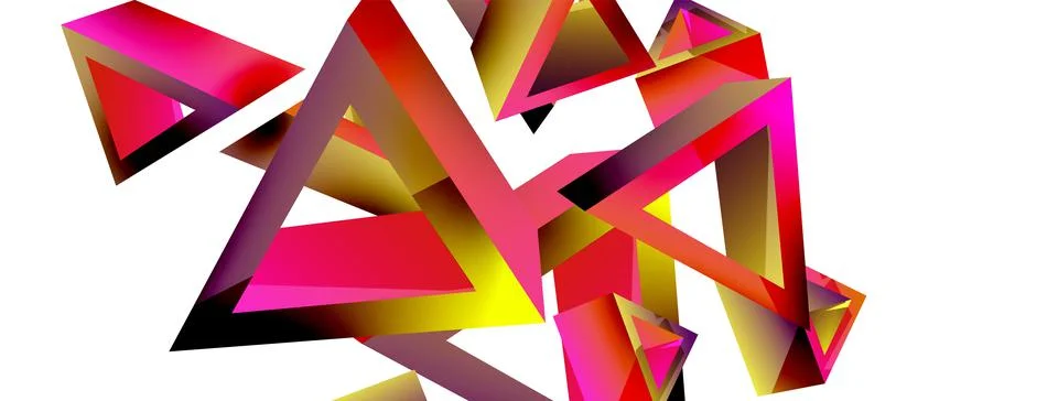 3d triangle abstract background. Basic shape technology or business concept Stock Illustration