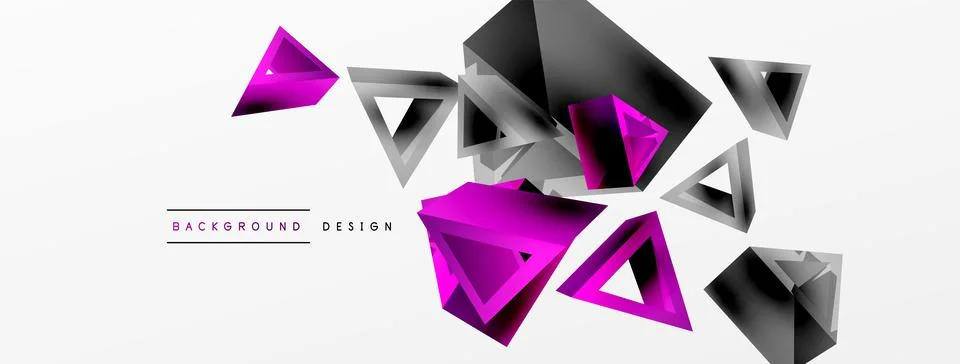 3d triangle abstract background. Basic shape technology or business concept Illustrazione stock