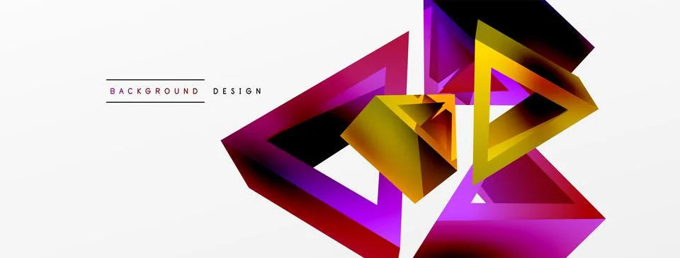 3d triangle abstract background. Basic shape technology or business concept 库存插图