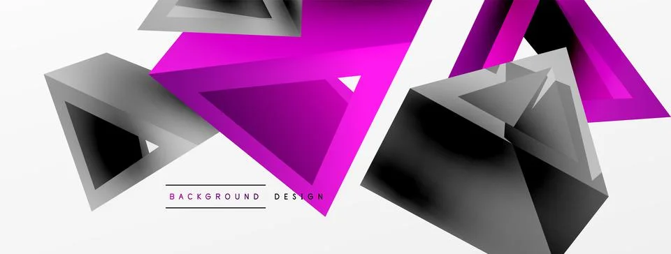 3d triangle abstract background. Basic shape technology or business concept Illustrazione stock