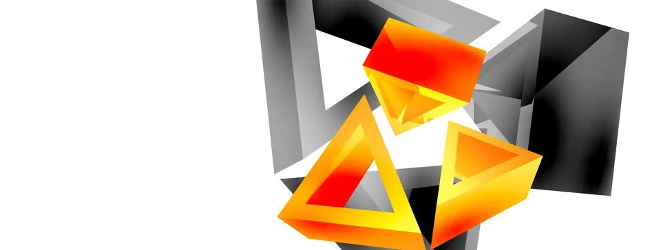 3d triangle abstract background. Basic shape technology or business concept Stock Illustration