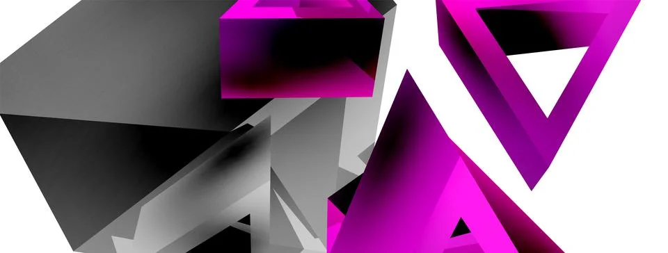 3d triangle abstract background. Basic shape technology or business concept Illustrazione stock