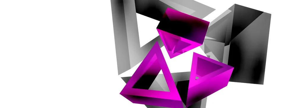 3d triangle abstract background. Basic shape technology or business concept Stock Illustration