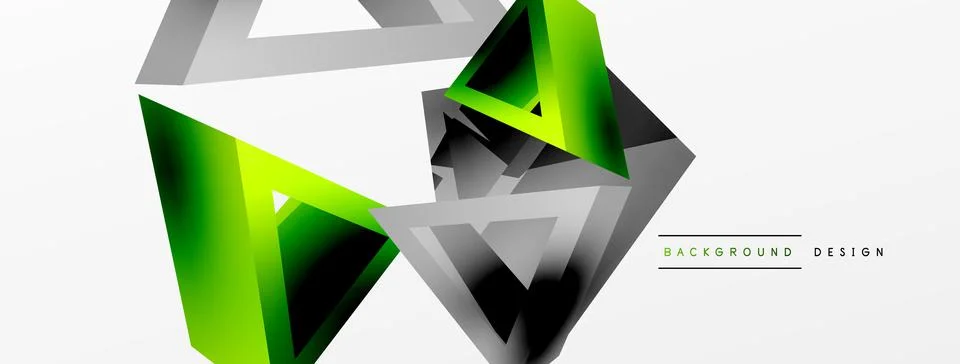 3d triangle abstract background. Basic shape technology or business concept Illustrazione stock