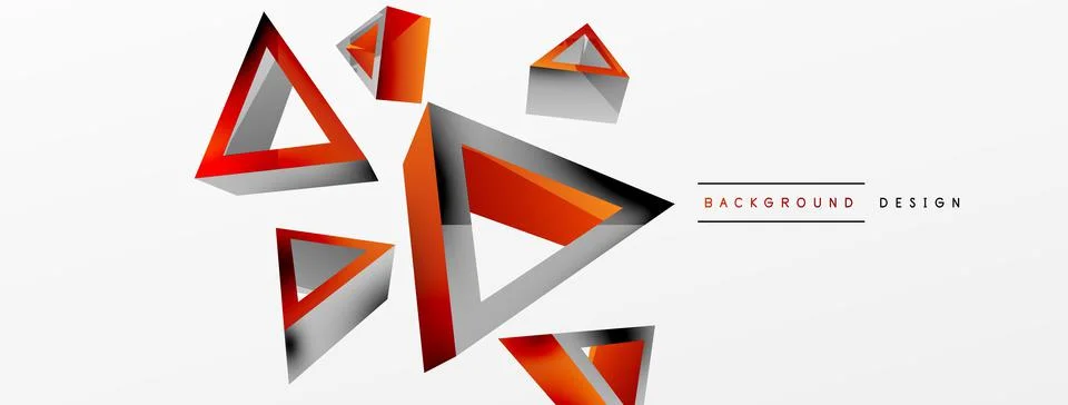 3d triangle abstract background. Basic shape technology or business concept Stockillustratie