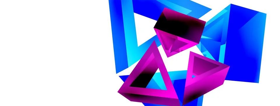 3d triangle abstract background. Basic shape technology or business concept 스톡 일러스트