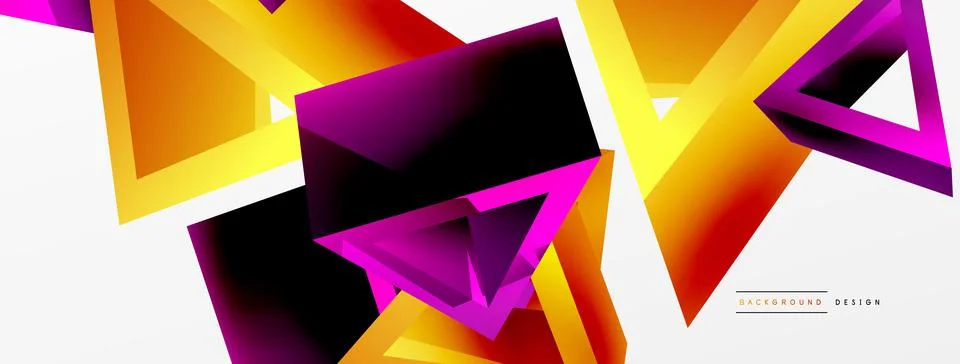 3d triangle abstract background. Basic shape technology or business concept Stock Illustration