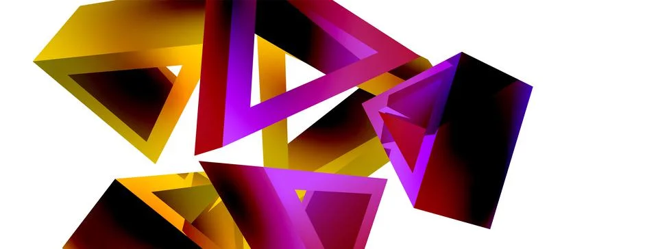 3d triangle abstract background. Basic shape technology or business concept Stock Illustration