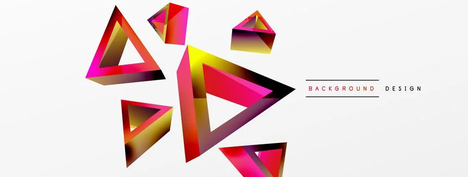 3d triangle abstract background. Basic shape technology or business concept Illustrazione stock