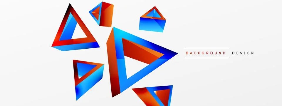 3d triangle abstract background. Basic shape technology or business concept Stockillustratie