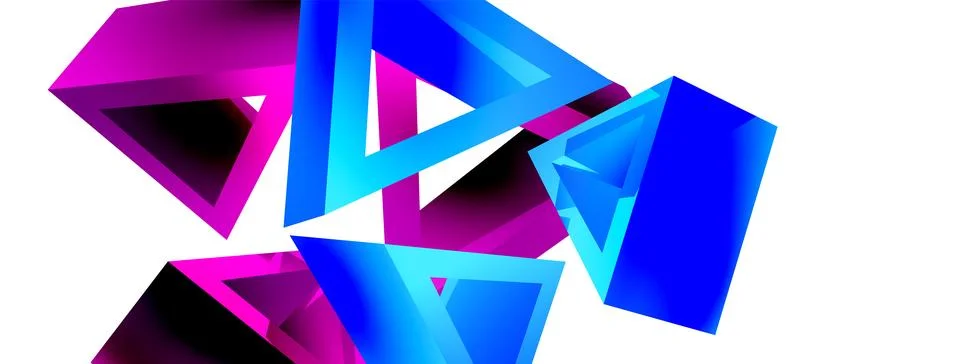 3d triangle abstract background. Basic shape technology or business concept Stock Illustration