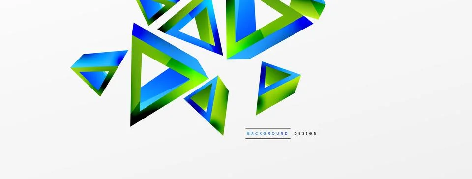 3d triangle abstract background. Basic shape technology or business concept Stock Illustration