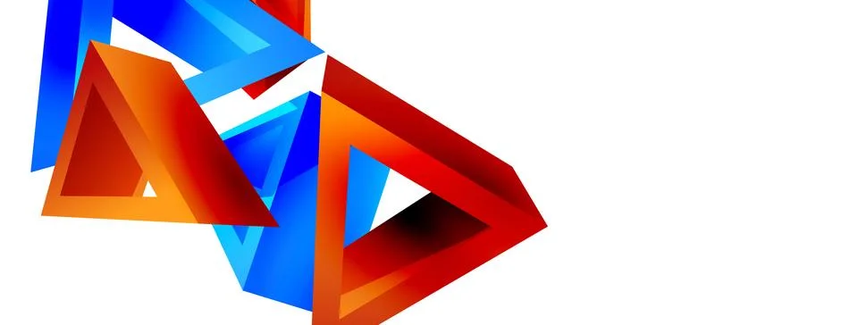 3d triangle abstract background. Basic shape technology or business concept Stock Illustration