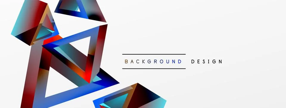 3d triangle abstract background. Basic shape technology or business concept Stock Illustration