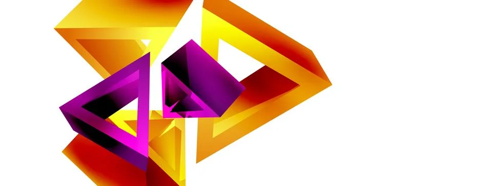 3d triangle abstract background. Basic shape technology or business concept Stock Illustration