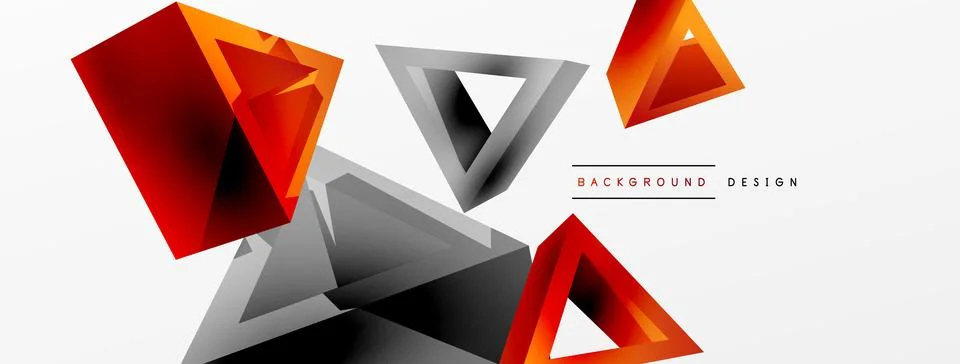 3d triangle abstract background. Basic shape technology or business concept イラスト素材